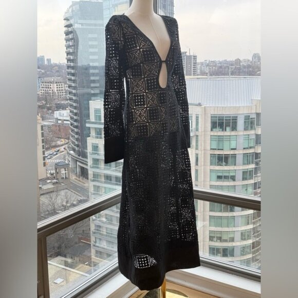 🆕 SIR THE LABEL 🧿 NWOT Rayure Long Sleeve Crochet Maxi Dress, Sz 1 US 4 - Picture 3 of 16
